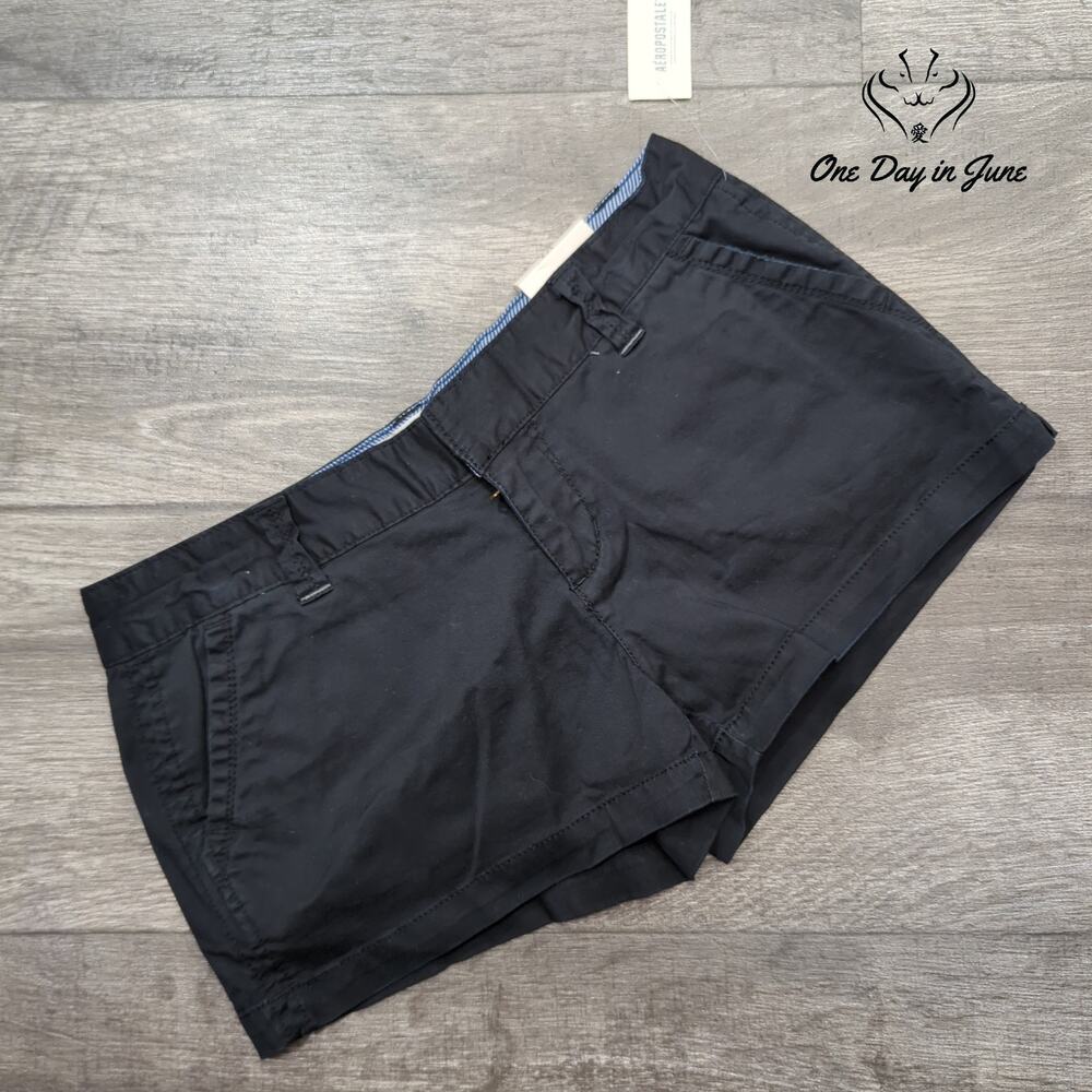 Aeropostale Black Flat Front Chino Shorts NWT Size 1/2